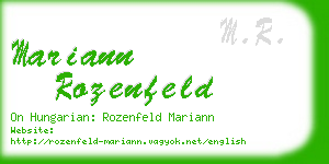 mariann rozenfeld business card